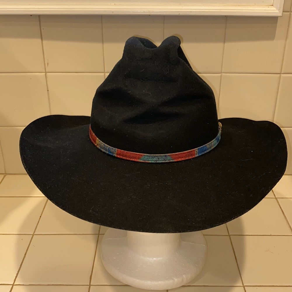 SILVER SPUR Cattleman Black Western Felt 100% Wool